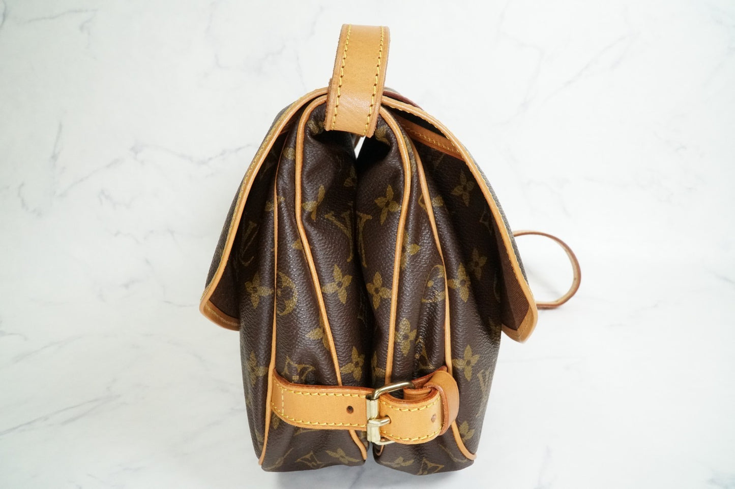 [Excellent] Louis Vuitton Monogram Saumur 30 Shoulder Bag M42256 Vintage Auth