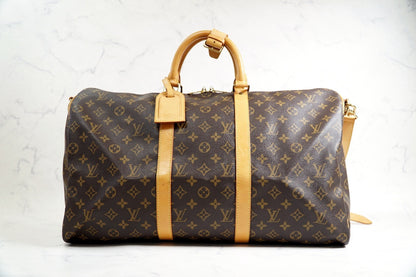 [Good] Louis Vuitton Monogram Keepall Bandouliere 50 M41416 Vintage Authentic
