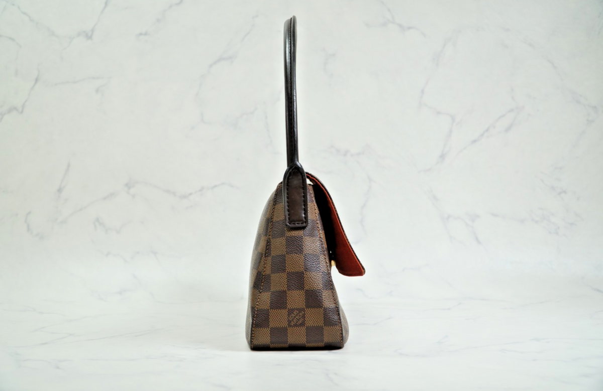 [Very Good] Louis Vuitton Damier Ebene Mini Looping Special Order N51158 Bag