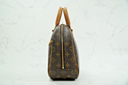 [Good] Louis Vuitton Monogram Trouville M42228 Handbag Brown Canvas Vintage Auth