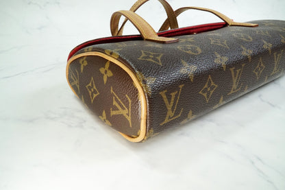 [Rank AB] Louis Vuitton Monogram Sonatine Handbag Canvas Leather Brown M51902