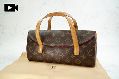 [Rank AB] Louis Vuitton Monogram Sonatine Handbag Canvas Leather Brown M51902