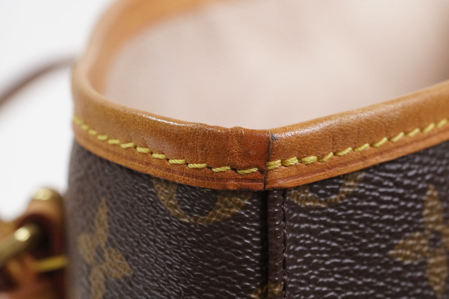 [Good] LOUIS VUITTON Monogram Bucket PM M42238 Shoulder Tote Bag Brown FL0052