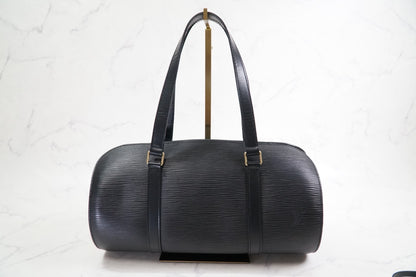 [Rank AB] LOUIS VUITTON Epi Soufflot Shoulder Bag Noir M52222 w/Pouch Dust Bag