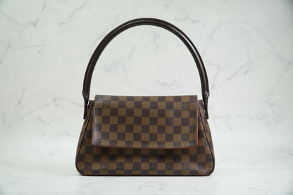 [Very Good] Louis Vuitton Damier Ebene Mini Looping Special Order N51158 Bag