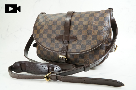 [EXC+ / AB] Louis Vuitton Damier Ebene Saumur 30 Special Order Shoulder Bag Rare