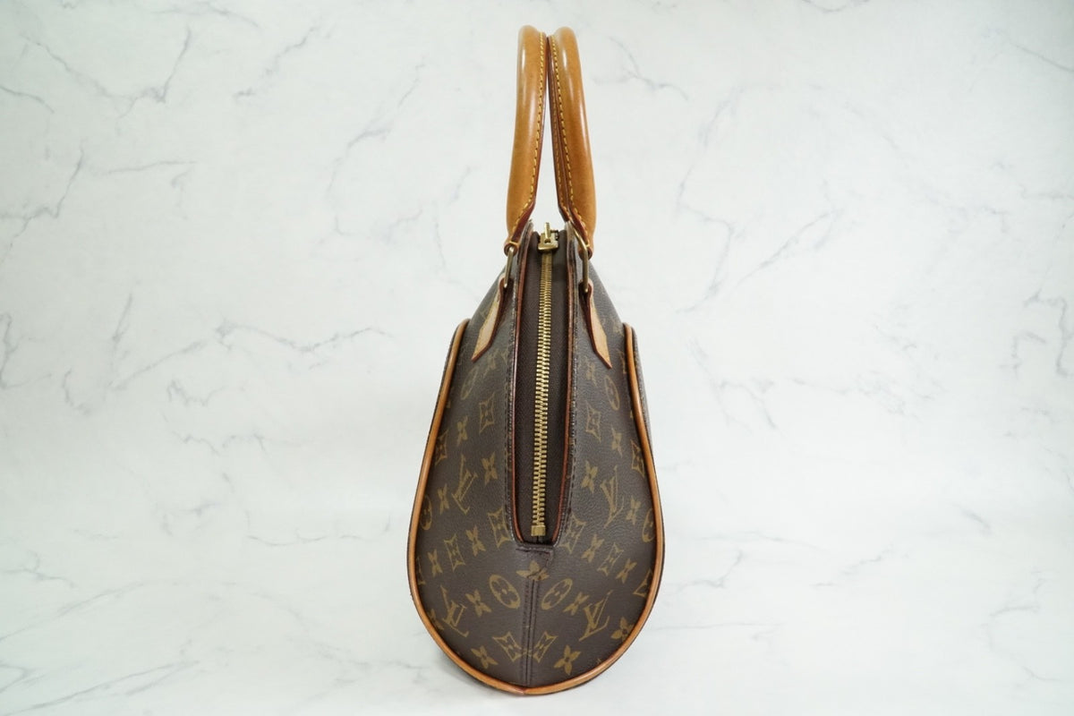 [Rank AB] Louis Vuitton Monogram Ellipse PM Handbag Brown M51127 Vintage Auth