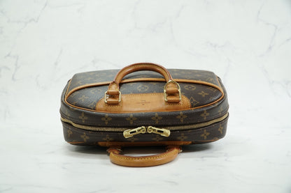 [Good] Louis Vuitton Monogram Trouville M42228 Handbag Brown Canvas Vintage Auth