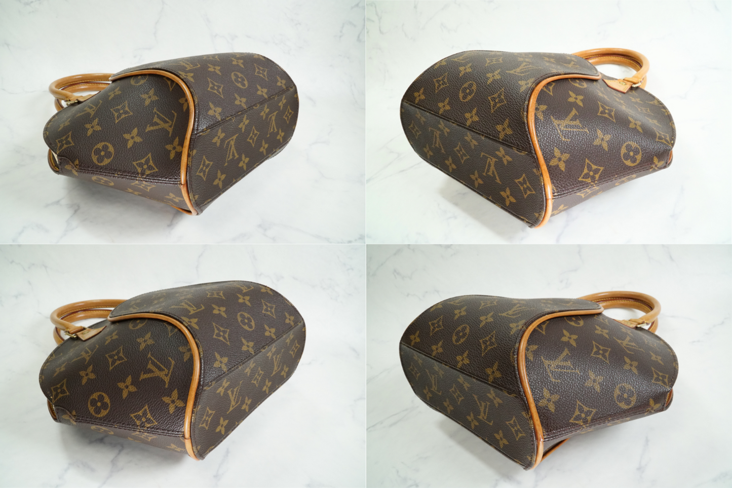 [Rank AB] Louis Vuitton Monogram Ellipse PM Handbag Brown M51127 Vintage Auth