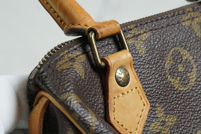 [AB] LOUIS VUITTON Monogram Mini Speedy Handbag M41534 Canvas Brown Vintage Auth