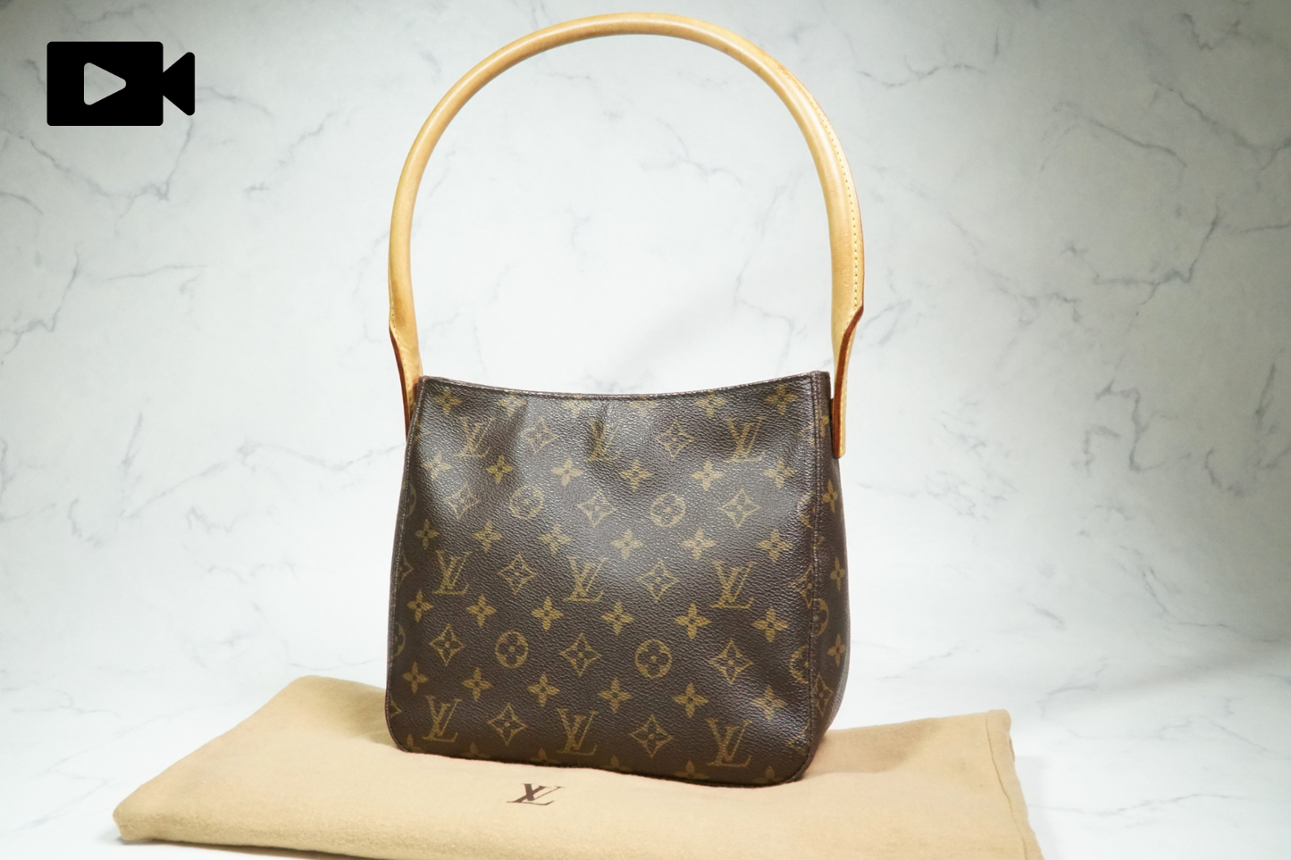 [Good] Louis Vuitton Monogram Looping MM Shoulder Bag M51146 Brown Authentic