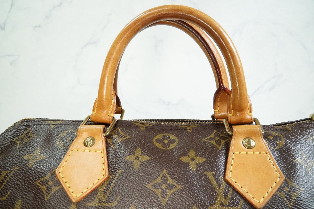 [AB] Louis Vuitton Speedy 30 Monogram Canvas Handbag Brown Purse M41108 Auth