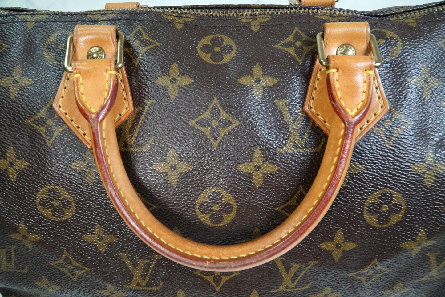 [AB] Louis Vuitton Speedy 30 Monogram Canvas Handbag Brown Purse M41108 Auth