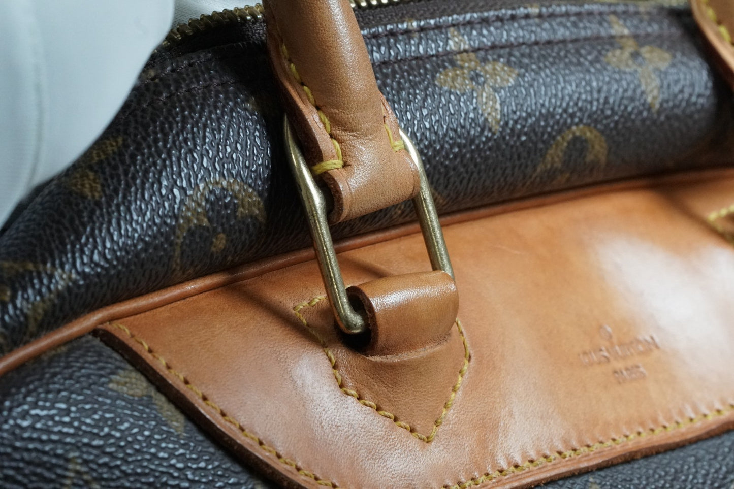 [Rank AB] Louis Vuitton Deauville M47270 Monogram Canvas Handbag Auth Vintage