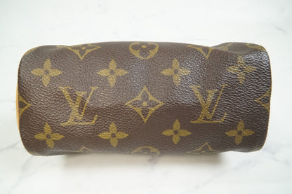 [AB] LOUIS VUITTON Monogram Mini Speedy Handbag M41534 Canvas Brown Vintage Auth
