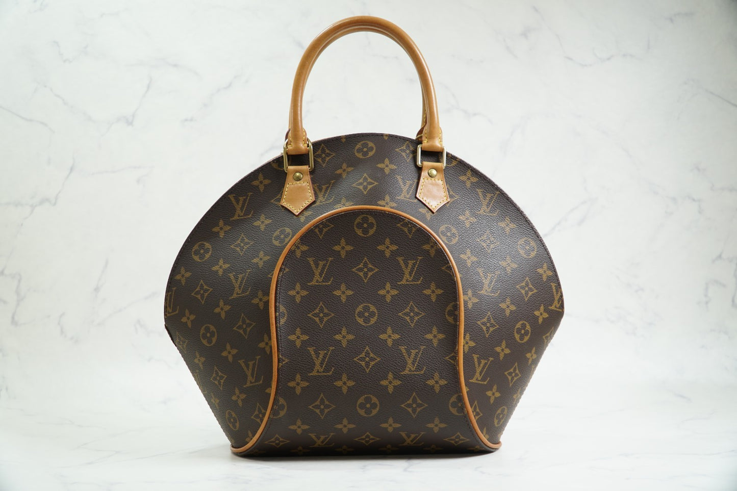 [Rank AB] Louis Vuitton Monogram Ellipse MM Handbag M51126 Brown Canvas w/ Box