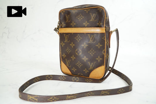 [Good] Louis Vuitton Monogram Danube Shoulder Bag M45266 Brown Vintage Crossbody