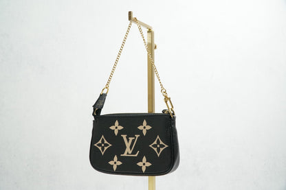 [Very Good] Louis Vuitton Empreinte Mini Pochette Accessoires Black Beige M80732
