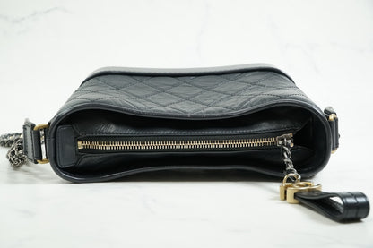 [EXCELLENT] CHANEL Gabrielle Small Hobo Chain Shoulder Bag Aged Calfskin Navy