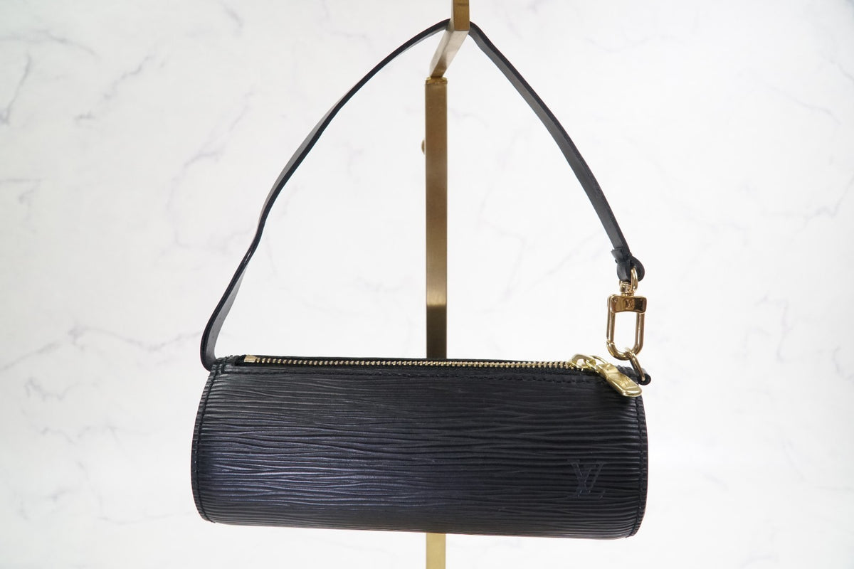 [Rank AB] LOUIS VUITTON Epi Soufflot Shoulder Bag Noir M52222 w/Pouch Dust Bag