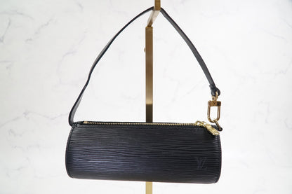 [Rank AB] LOUIS VUITTON Epi Soufflot Shoulder Bag Noir M52222 w/Pouch Dust Bag