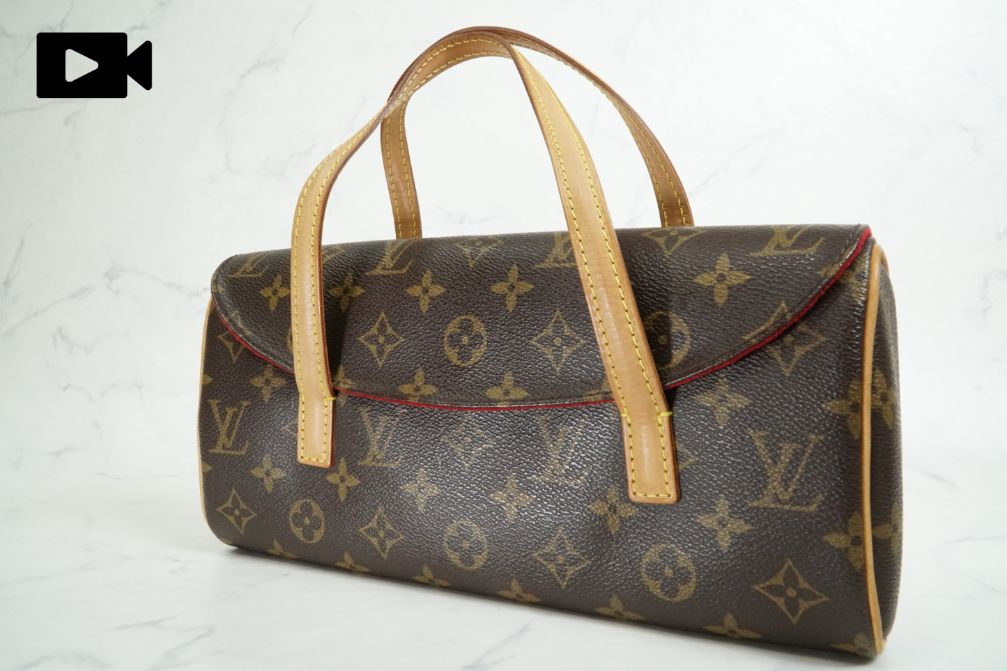 [AB Good] Louis Vuitton Monogram Sonatine Handbag M51902 Brown Canvas Authentic