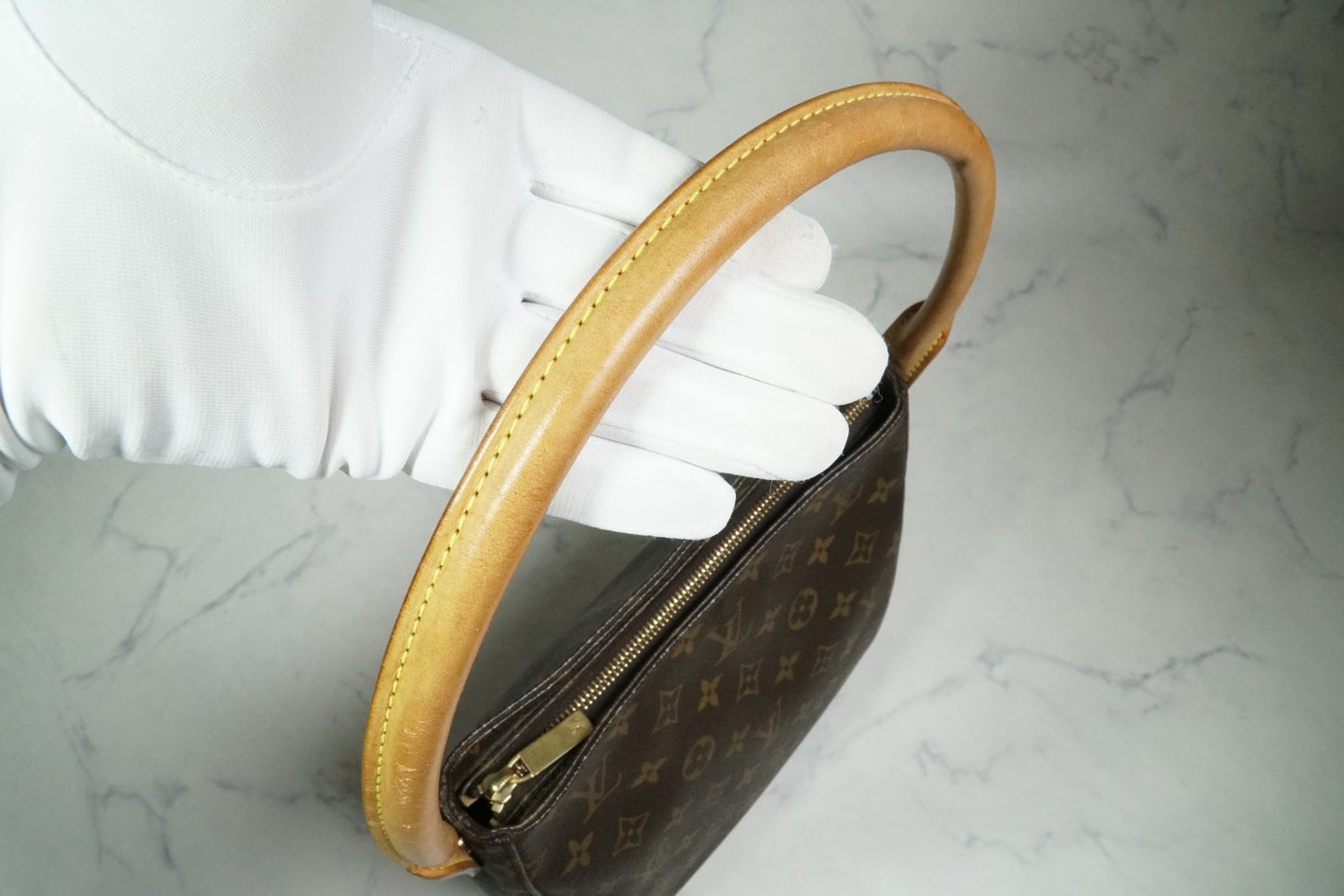 [Good] Louis Vuitton Monogram Looping MM Shoulder Bag M51146 Brown Authentic