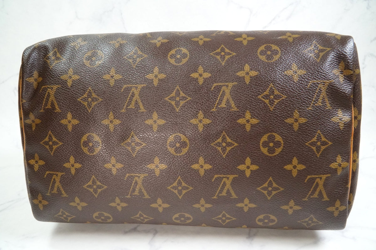 [Rank AB] Louis Vuitton Monogram Speedy 30 Handbag Boston Bag M41108 Authentic