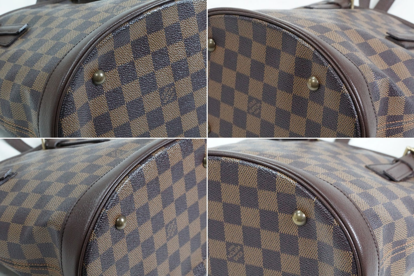 [Rank AB] Louis Vuitton Damier Ebene Marais PM N42240 Bucket Tote Bag Vintage