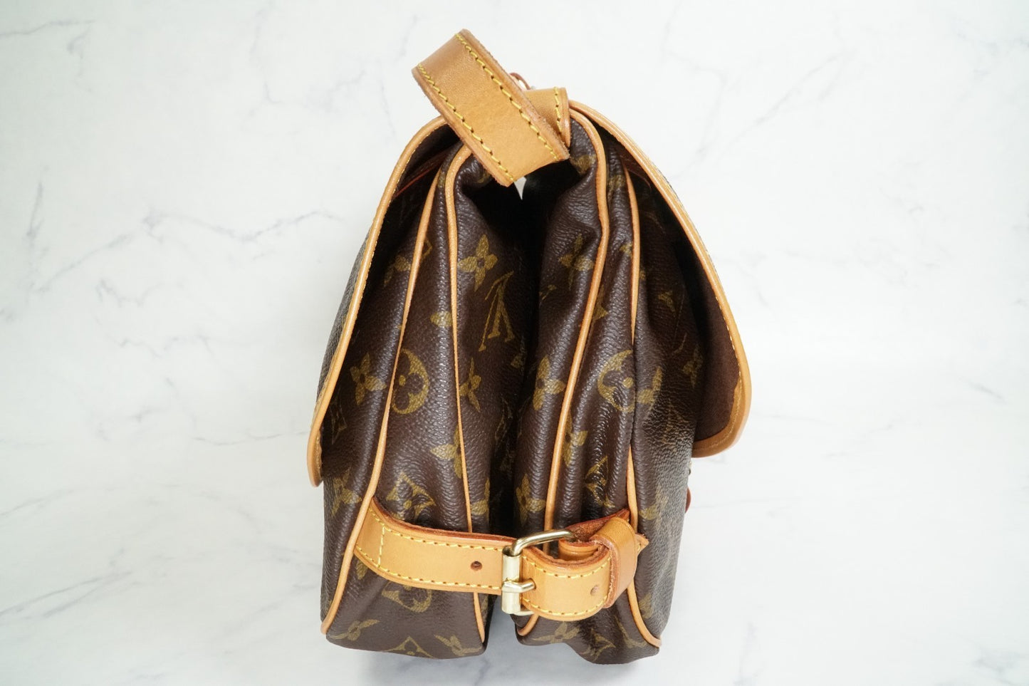 [Excellent] Louis Vuitton Monogram Saumur 30 Shoulder Bag M42256 Vintage Auth