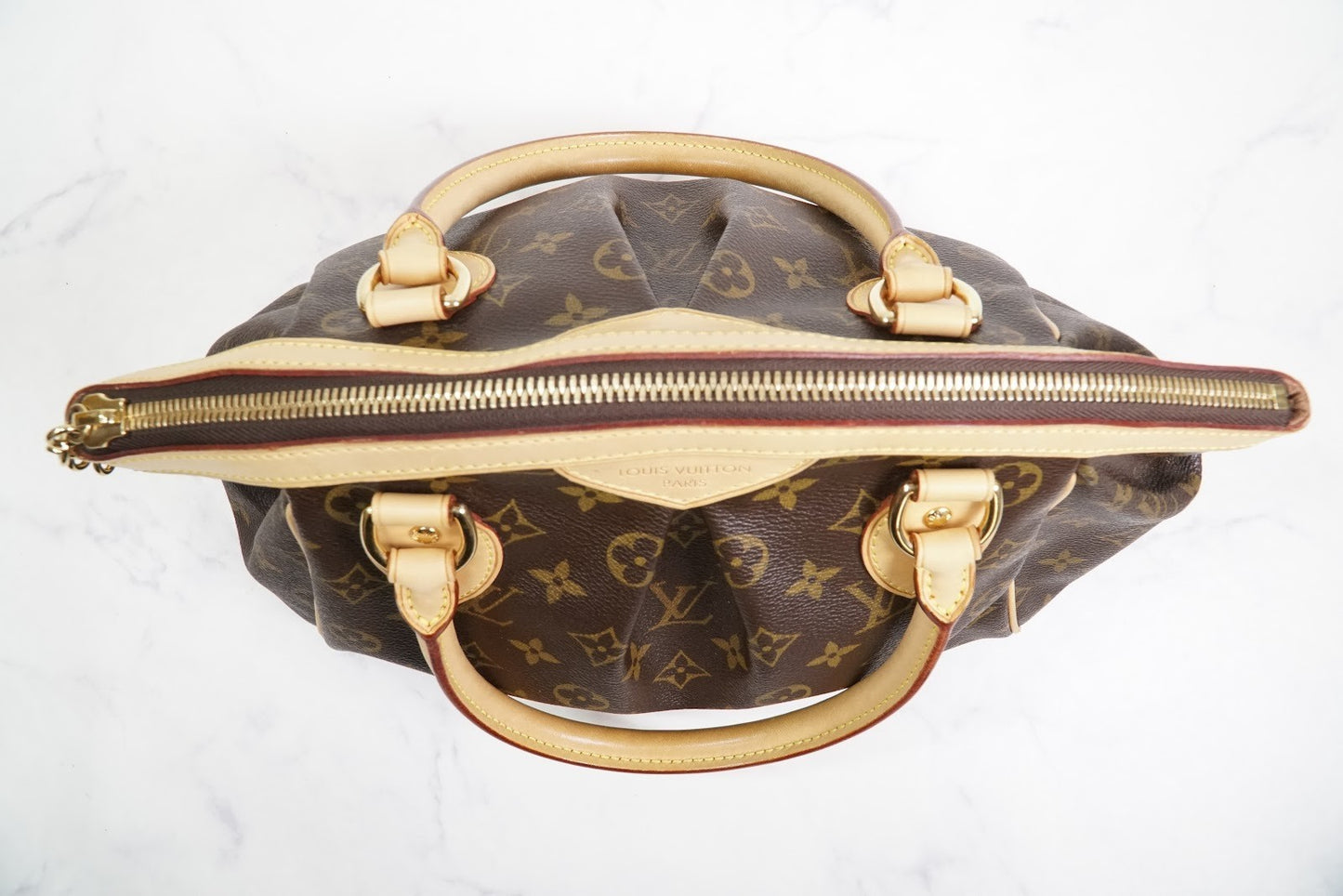[EXCELLENT] LOUIS VUITTON Monogram Tivoli PM Tote Handbag Leather Brown M40143