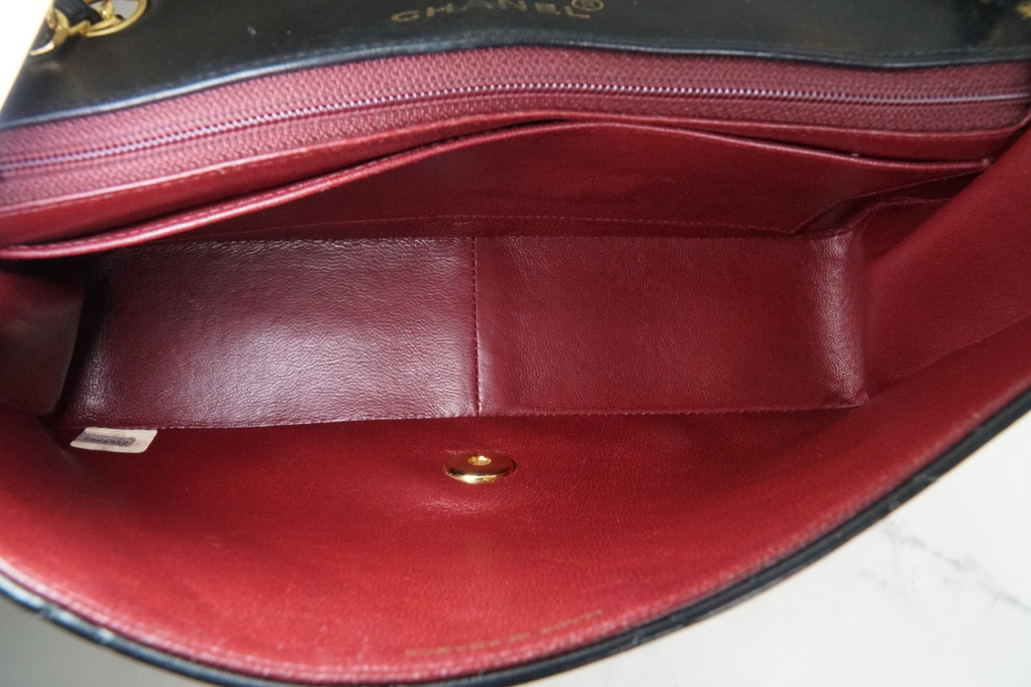 [VERY GOOD] CHANEL Vintage Diana Matelasse Chain Shoulder Bag Black Lambskin