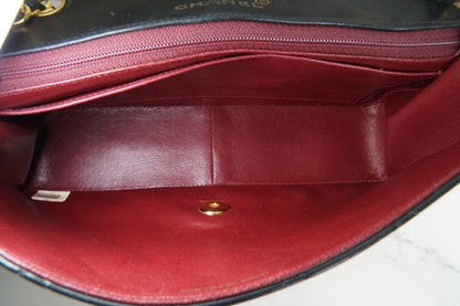 [VERY GOOD] CHANEL Vintage Diana Matelasse Chain Shoulder Bag Black Lambskin