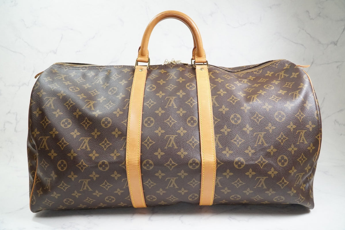 [AB] LOUIS VUITTON Monogram Keepall 55 Boston Bag M41424 Travel Duffle Leather
