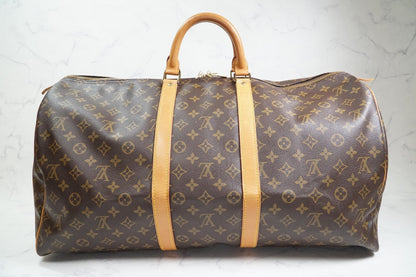 [AB] LOUIS VUITTON Monogram Keepall 55 Boston Bag M41424 Travel Duffle Leather