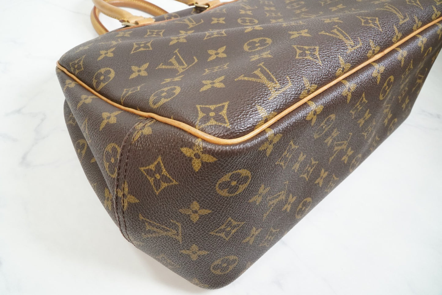 [Rank AB] Louis Vuitton Deauville M47270 Monogram Canvas Handbag Auth Vintage