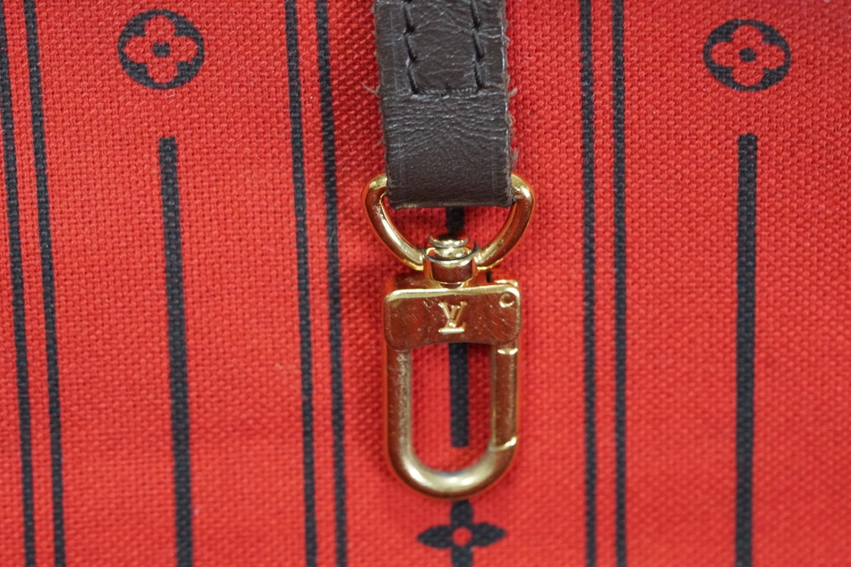 Louis Vuitton Neverfull MM Damier Ebene Tote Bag Brown Canvas Leather France