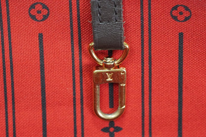 Louis Vuitton Neverfull MM Damier Ebene Tote Bag Brown Canvas Leather France