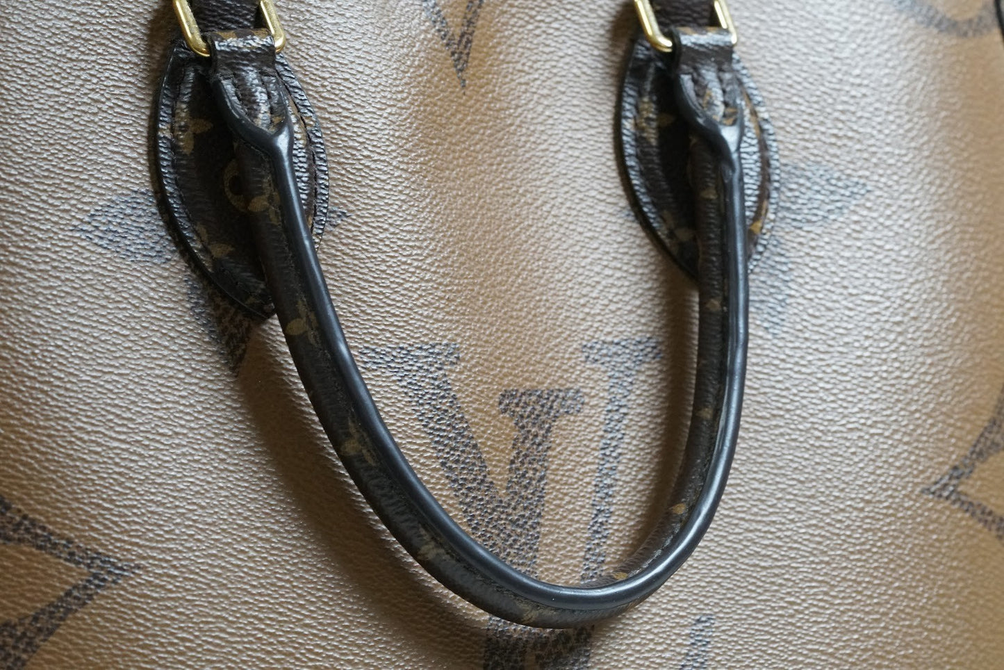 [Good] Louis Vuitton OnTheGo MM Monogram Giant Reverse Tote Bag M45321 Brown GLD