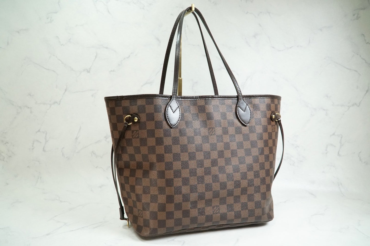 [Rank AB] Louis Vuitton Damier Ebene Neverfull MM Tote Bag Brown Canvas N51105