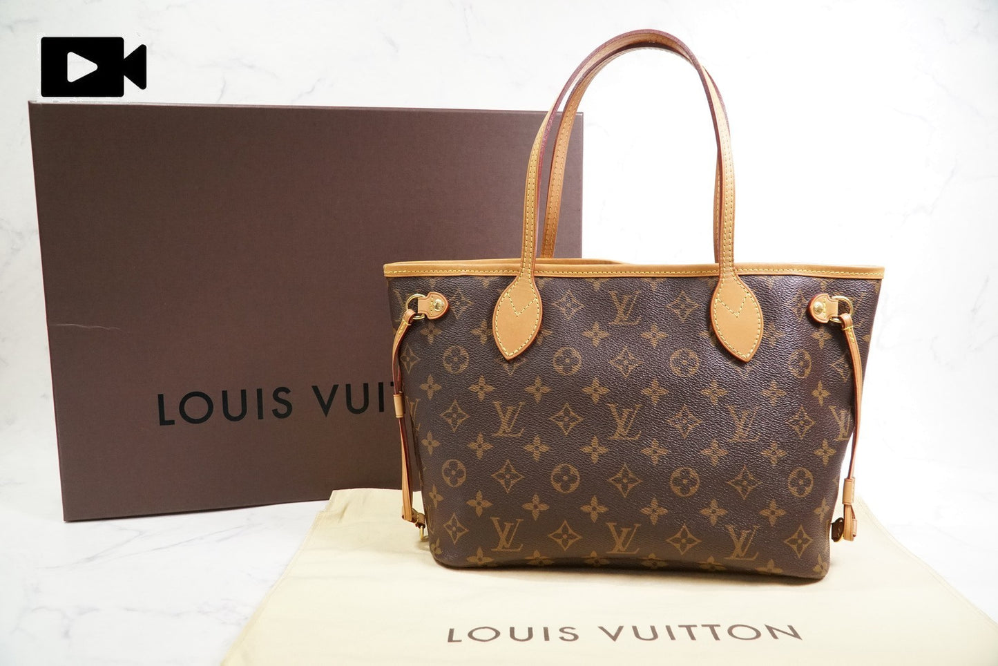 [EXCELLENT] LOUIS VUITTON Monogram Neverfull PM Tote Bag Brown AR1170 w/ Box