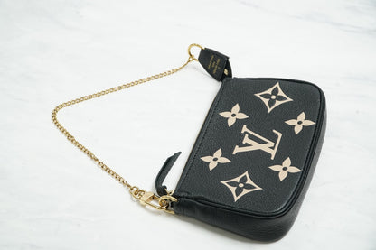 [Very Good] Louis Vuitton Empreinte Mini Pochette Accessoires Black Beige M80732