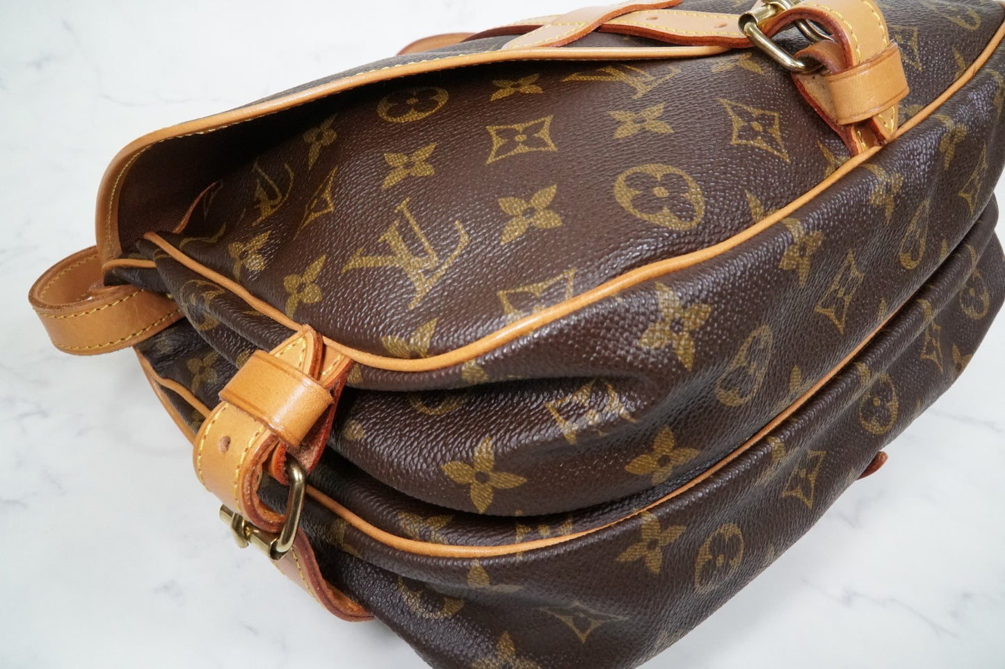 [Excellent] Louis Vuitton Monogram Saumur 30 Shoulder Bag M42256 Vintage Auth