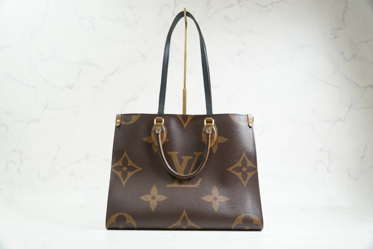 [Good] Louis Vuitton OnTheGo MM Monogram Giant Reverse Tote Bag M45321 Brown GLD