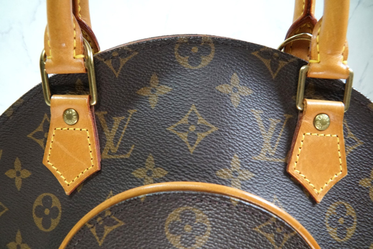 [Very Good] Louis Vuitton Monogram Ellipse PM Handbag Brown Canvas M51127 Auth