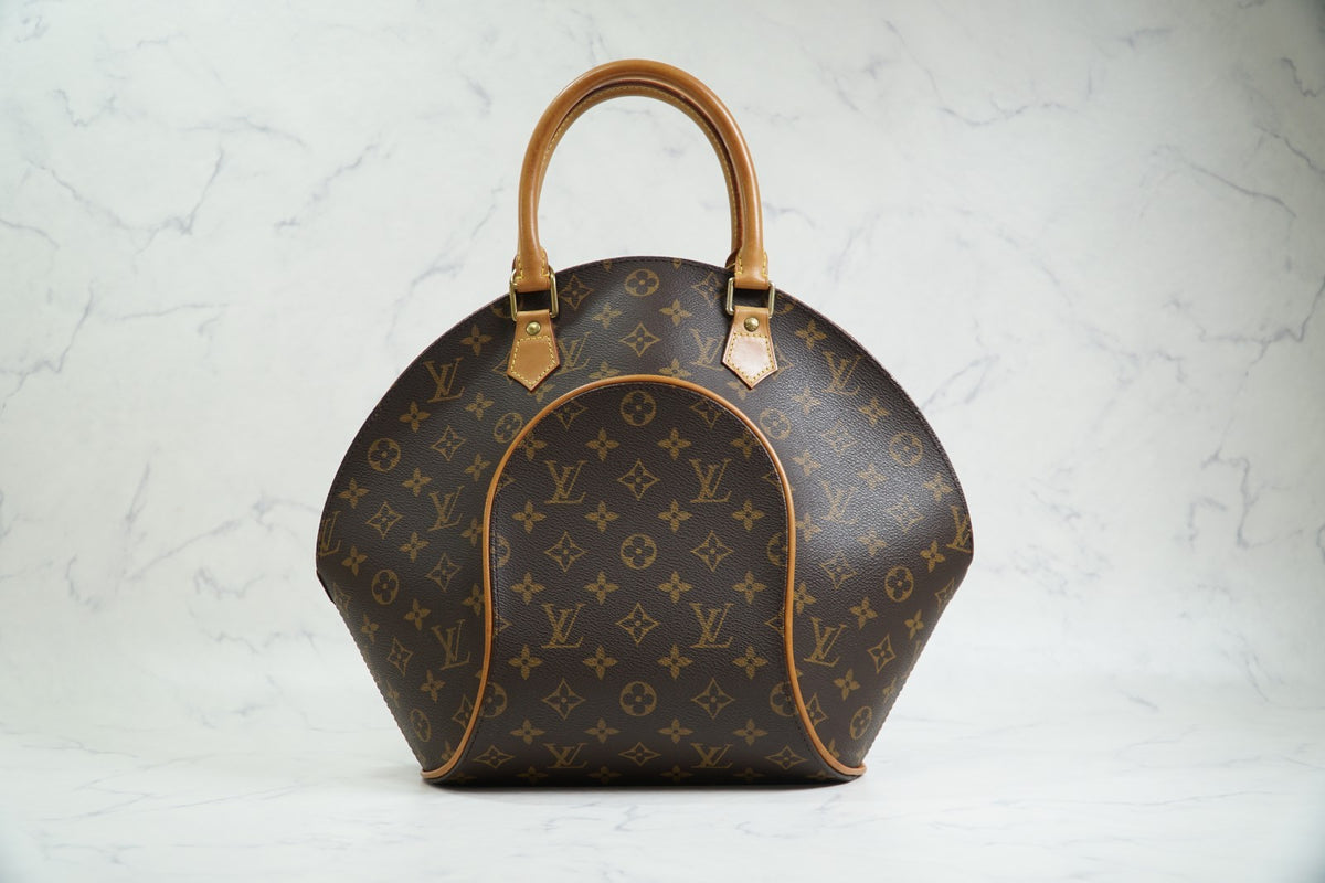[Rank AB] Louis Vuitton Monogram Ellipse MM Handbag M51126 Brown Canvas w/ Box