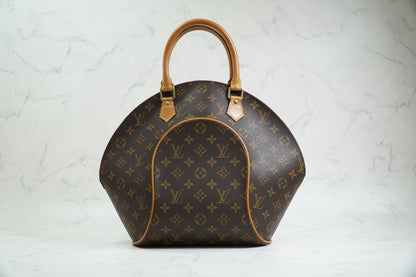 [Rank AB] Louis Vuitton Monogram Ellipse MM Handbag M51126 Brown Canvas w/ Box