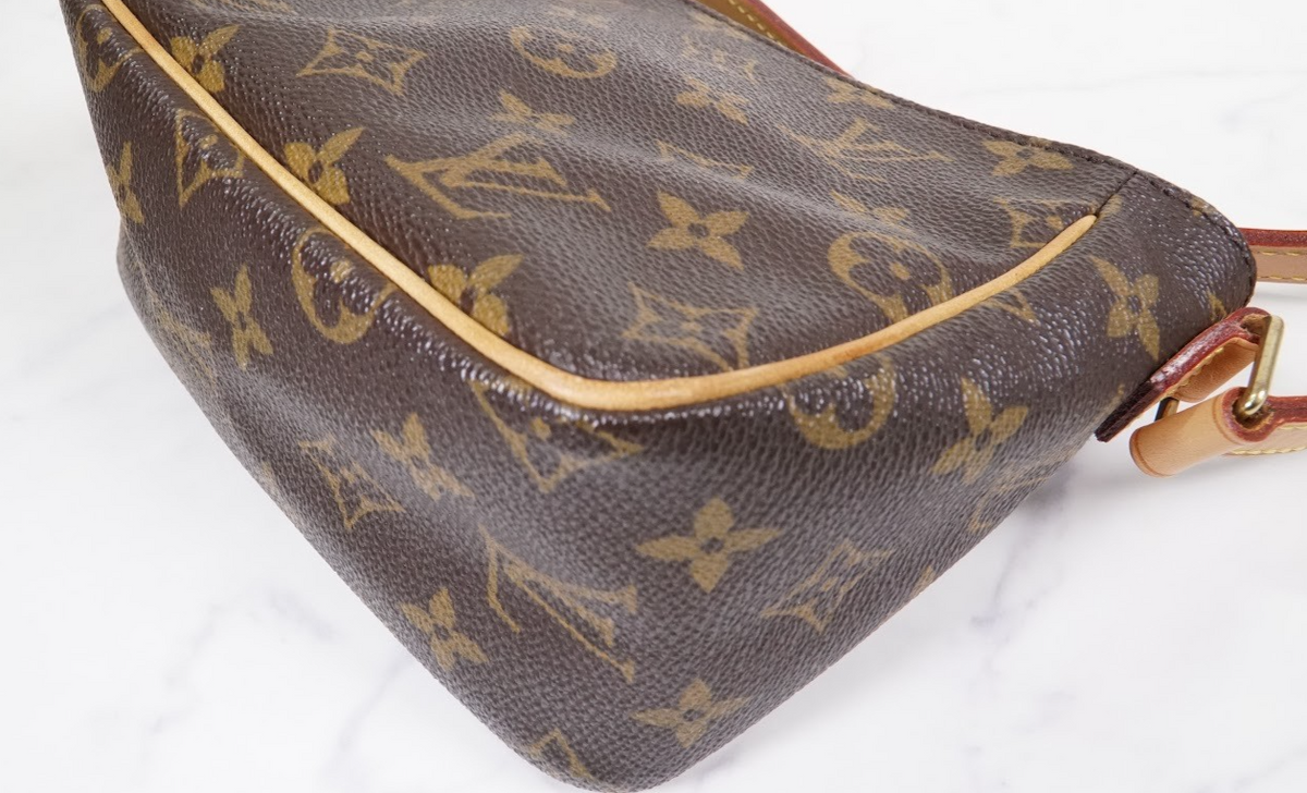 [Rank AB] LOUIS VUITTON Monogram Viva Cite PM Shoulder Bag M51165 Brown Leather