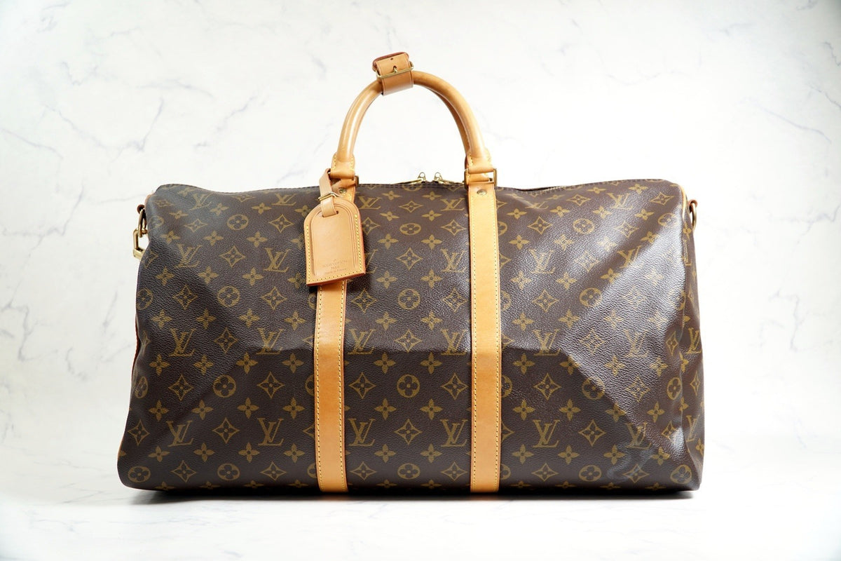 [Rank AB] LOUIS VUITTON Monogram Keepall Bandouliere 50 Travel Boston Bag M41416