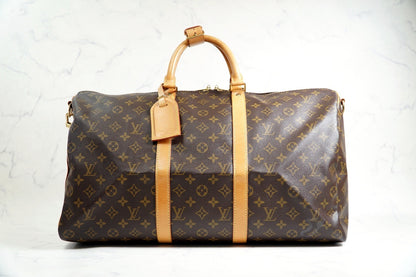 [Rank AB] LOUIS VUITTON Monogram Keepall Bandouliere 50 Travel Boston Bag M41416
